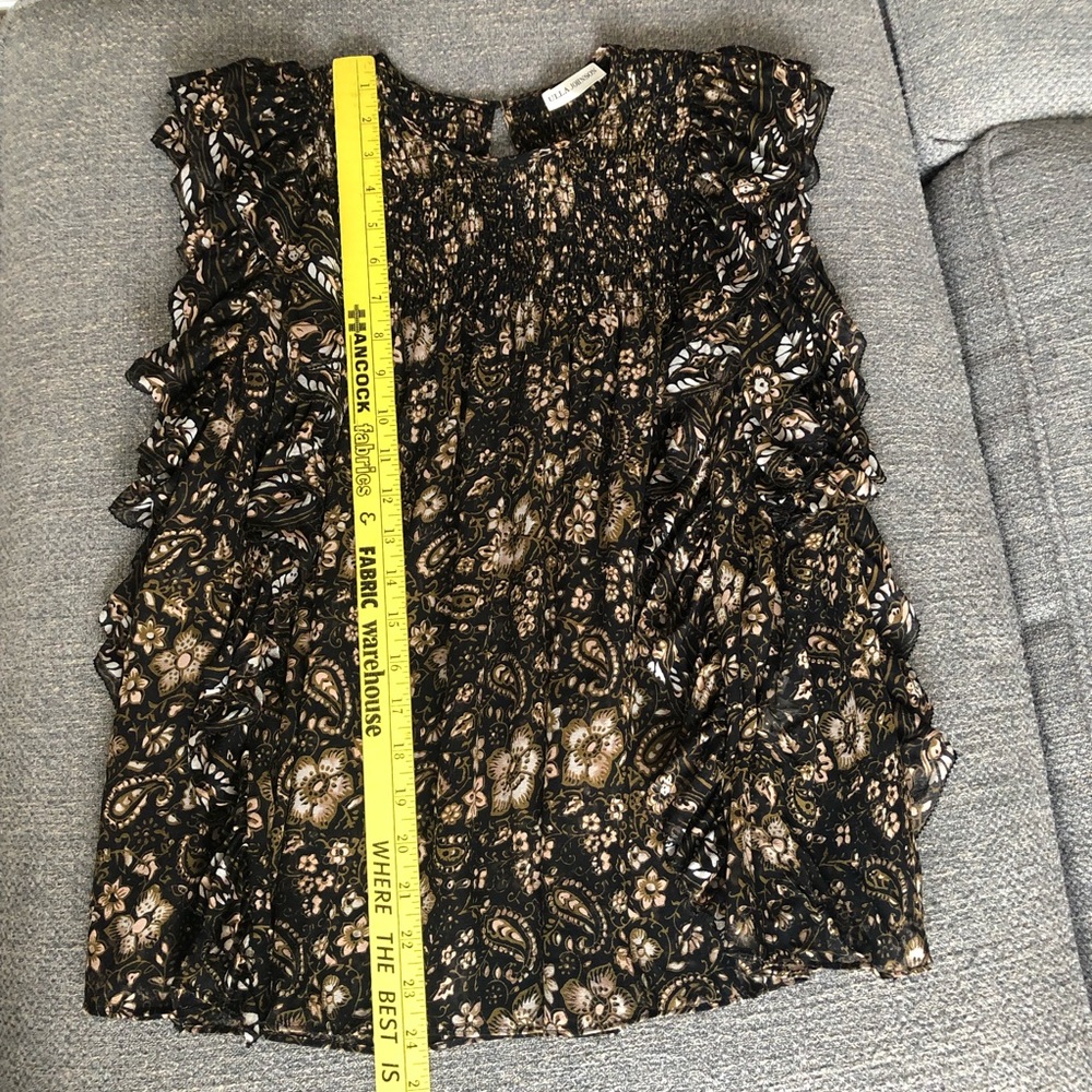 Ulla Johnson Black and Gold Floral Blouse - Picture 9 of 13